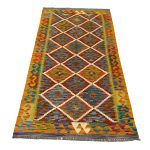212 x 103cm Hand Woven Afghan Kilim Chobi Runner Rug