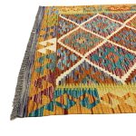 212 x 103cm Hand Woven Afghan Kilim Chobi Runner Rug - Image 4
