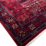 230 x 160cm Tribal Afghan Design – Claret Red Rug - Image 3