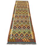 301 x 81cm Hand Woven Afghan Kilim Runner Rug