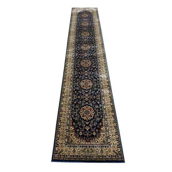 400 x 80cm Turkish Machine Made Kashan Design Runner Rug