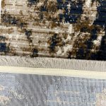 400 x 80cm Turkish Machine Made Modern Blue Beige Runner Rug - Image 5