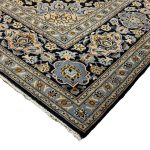 335 x 237cm Hand Knotted Persian Navy Kashan Wool Rug - Image 5