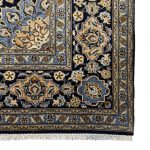 335 x 237cm Hand Knotted Persian Navy Kashan Wool Rug - Image 9