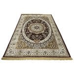 340 x 240cm Machine Made Red Beige Persian Design Rug – Oval Medallion, Paisley Border - Image 2