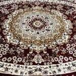 340 x 240cm Machine Made Red Beige Persian Design Rug – Oval Medallion, Paisley Border - Image 6