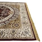 340 x 240cm Machine Made Red Beige Persian Design Rug – Oval Medallion, Paisley Border - Image 7