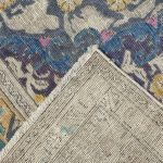 380 x 289cm Blue Yellow Hand Knotted Ultra Vintage Persian Wool Rug - Image 7