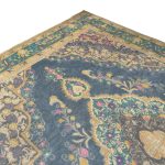 380 x 289cm Blue Yellow Hand Knotted Ultra Vintage Persian Wool Rug - Image 5