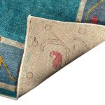 381 x 290cm Light Blue Hand Knotted Ultra Vintage Persian Wool Rug - Image 4