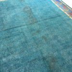 381 x 290cm Light Blue Hand Knotted Ultra Vintage Persian Wool Rug - Image 6