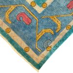 381 x 290cm Light Blue Hand Knotted Ultra Vintage Persian Wool Rug - Image 7