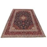355 x 251cm Exquisite Hand Knotted Persian Navy Kashan Rug - Image 2
