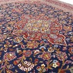 355 x 251cm Exquisite Hand Knotted Persian Navy Kashan Rug - Image 8