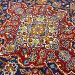 355 x 251cm Exquisite Hand Knotted Persian Navy Kashan Rug - Image 6
