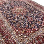 355 x 251cm Exquisite Hand Knotted Persian Navy Kashan Rug - Image 3