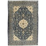 355 x 248cm Hand Knotted Persian Night Blue Mashad Rug