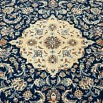 355 x 248cm Hand Knotted Persian Night Blue Mashad Rug - Image 5