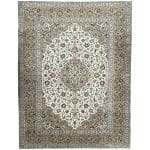 356 x 254cm Hand Knotted Persian Ivory & Brown Ardakan Wool Rug