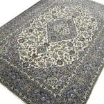 317 x 228cm Hand Knotted Persian Grey & Ivory Kashan Rug - Image 2