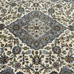 317 x 228cm Hand Knotted Persian Grey & Ivory Kashan Rug - Image 3
