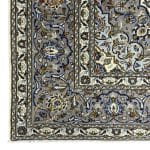 317 x 228cm Hand Knotted Persian Grey & Ivory Kashan Rug - Image 4