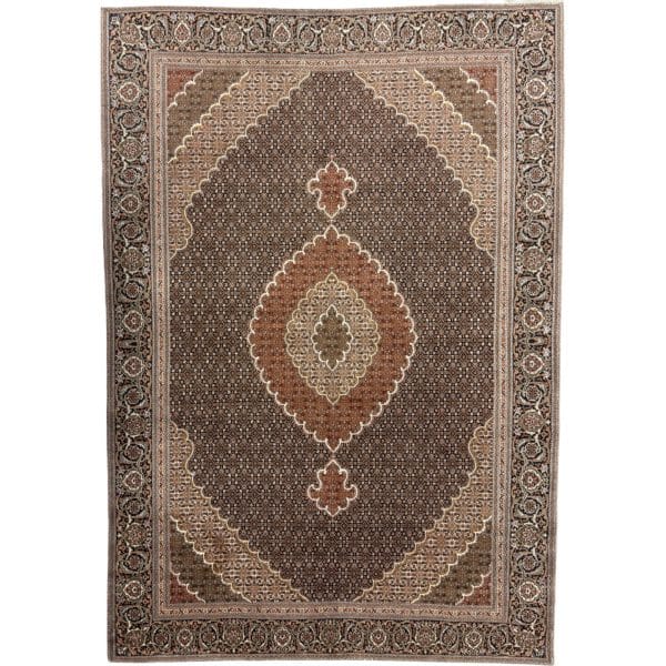 282 x 190cm Persian Antique Tabriz Mahi Woolen Silk Rug