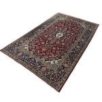 328 x 205cm Hand Knotted Persian Red Floral Kashan Rug - Image 3