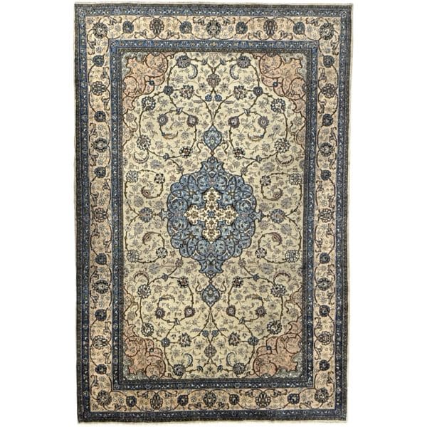 265 x 172cm Persian Medallion Sarough Cream Rug