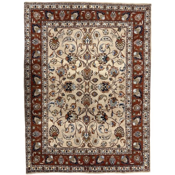 270 x 198cm Hand Knotted Mashad Afshar Woolen Rug