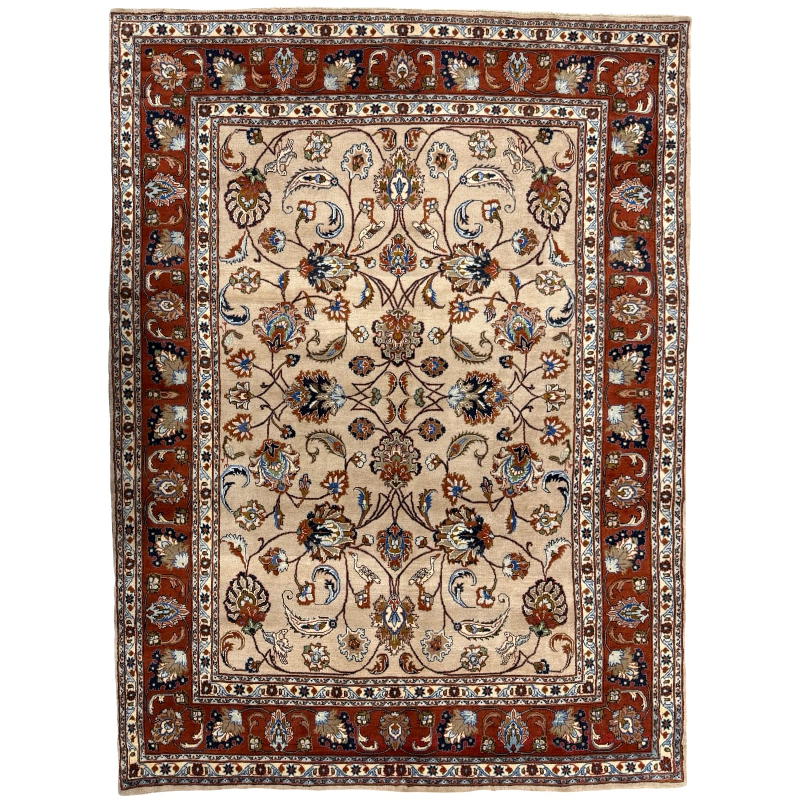 Ramin5_1 270 x 198cm Hand Knotted Mashad Afshar Woolen Rug - Image 1