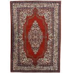 304 x 203cm Persian Sarough Floral Red Woolen Rug