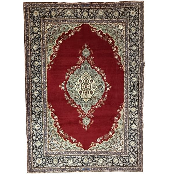 370 x 247cm Hand Knotted Persian Antique Open Field Kirman Rug