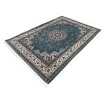 300 x 200cm  Persian Nain Medallion Blue Machine Made Rug - Image 3