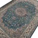 300 x 200cm  Persian Mashad Blue Machine Made Rug - Image 6