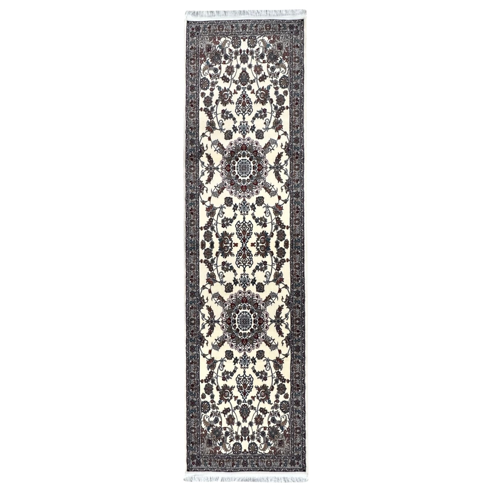 nain-sorkh-300983_24-1 300 x 80cm Persian Classic Mashad Design Cream Runner Rug - Image 1