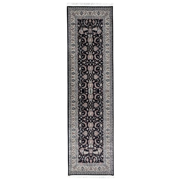 300x 80cm All Over Floral Persian Kashan Design –Navy Runner Rug