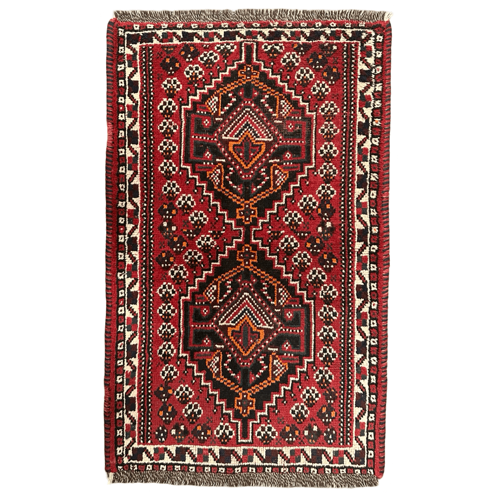 pixelcut_12-1 Persian Hand Knotted Shiraz Rug- 130 x 76 cm - Image 1
