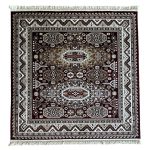 200 x 200cm Persian Tribal Geometric Design Red Square Rug