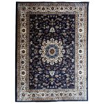 400 x 300cm Navy Kashan Persian Design Machine Made Rug