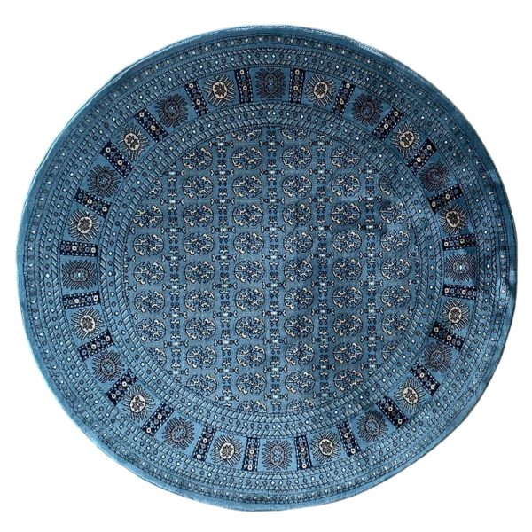160 x 160cm Blue Bokhara Design Round Rug
