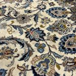 345 x 255cm Hand Knotted Persian Cream Kashan Wool Rug - Image 11