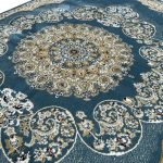 230 x 160 Turkish Machine Made Kerman Blue Rug - Image 2