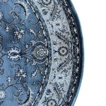 160 x 160cm Persian Design Floral Grey Round Rug - Image 5