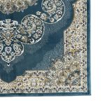 230 x 160 Turkish Machine Made Kerman Blue Rug - Image 4