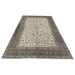376 x 282cm Fine Persian Hand Knotted Kashan Cream Rug - Image 2