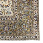 376 x 282cm Fine Persian Hand Knotted Kashan Cream Rug - Image 5
