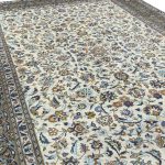 376 x 282cm Fine Persian Hand Knotted Kashan Cream Rug - Image 6