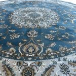200 x 200cm Persian Floral Design Blue Round Rug - Image 3