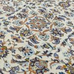376 x 282cm Fine Persian Hand Knotted Kashan Cream Rug - Image 8
